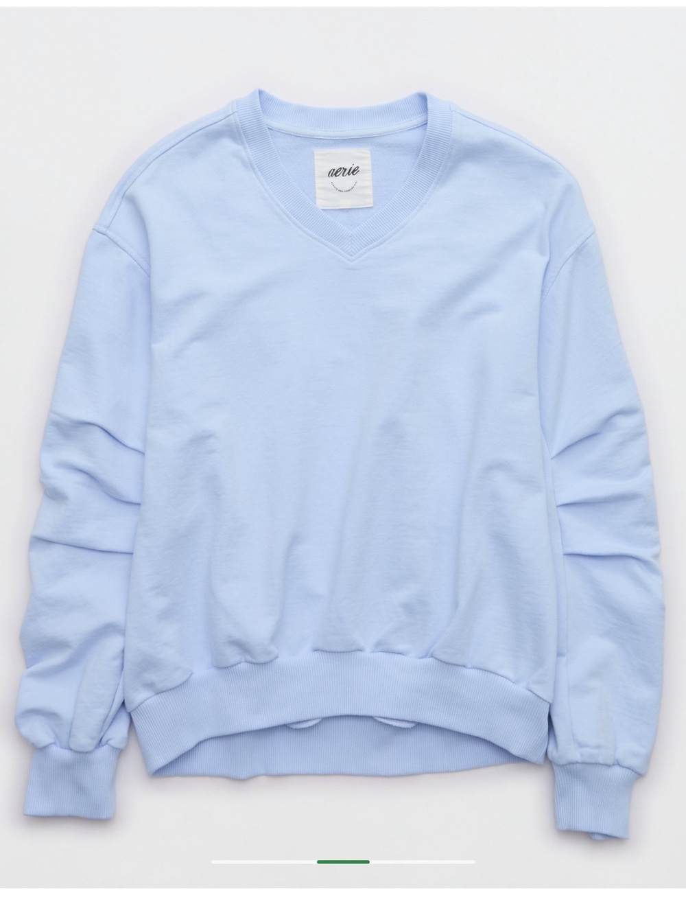 aerie Pastel Blue V-Neck Pullover Sweatshirt